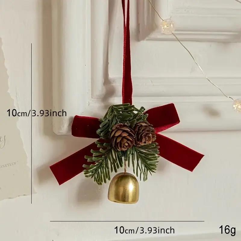 Stainless Steel Christmas Door Hanger with Bow and Bell by House Of Avana