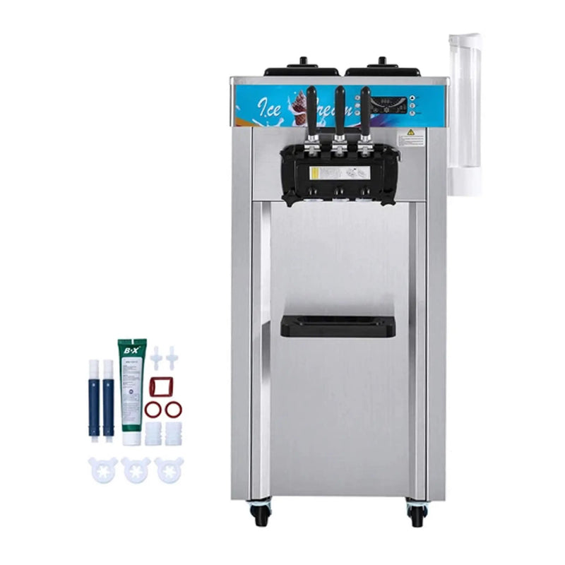 Stainless Steel Commercial 21-31 L/H 3-Flavor Soft Serve Ice Cream Machine Maker (SAK65291) by SAKSBY WHOLESALE