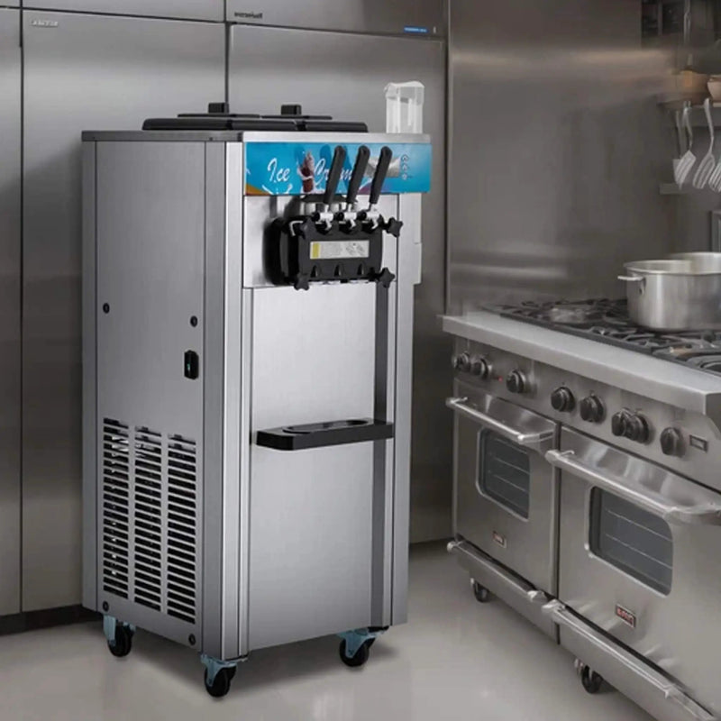 Stainless Steel Commercial 21-31 L/H 3-Flavor Soft Serve Ice Cream Machine Maker (SAK65291) by SAKSBY WHOLESALE