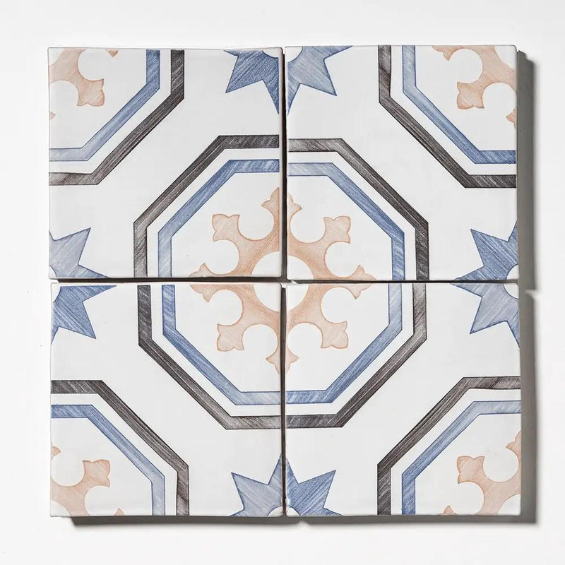 Star Turn Matte Glazed Terracotta Tiles 6x6 by Stonetiledepot