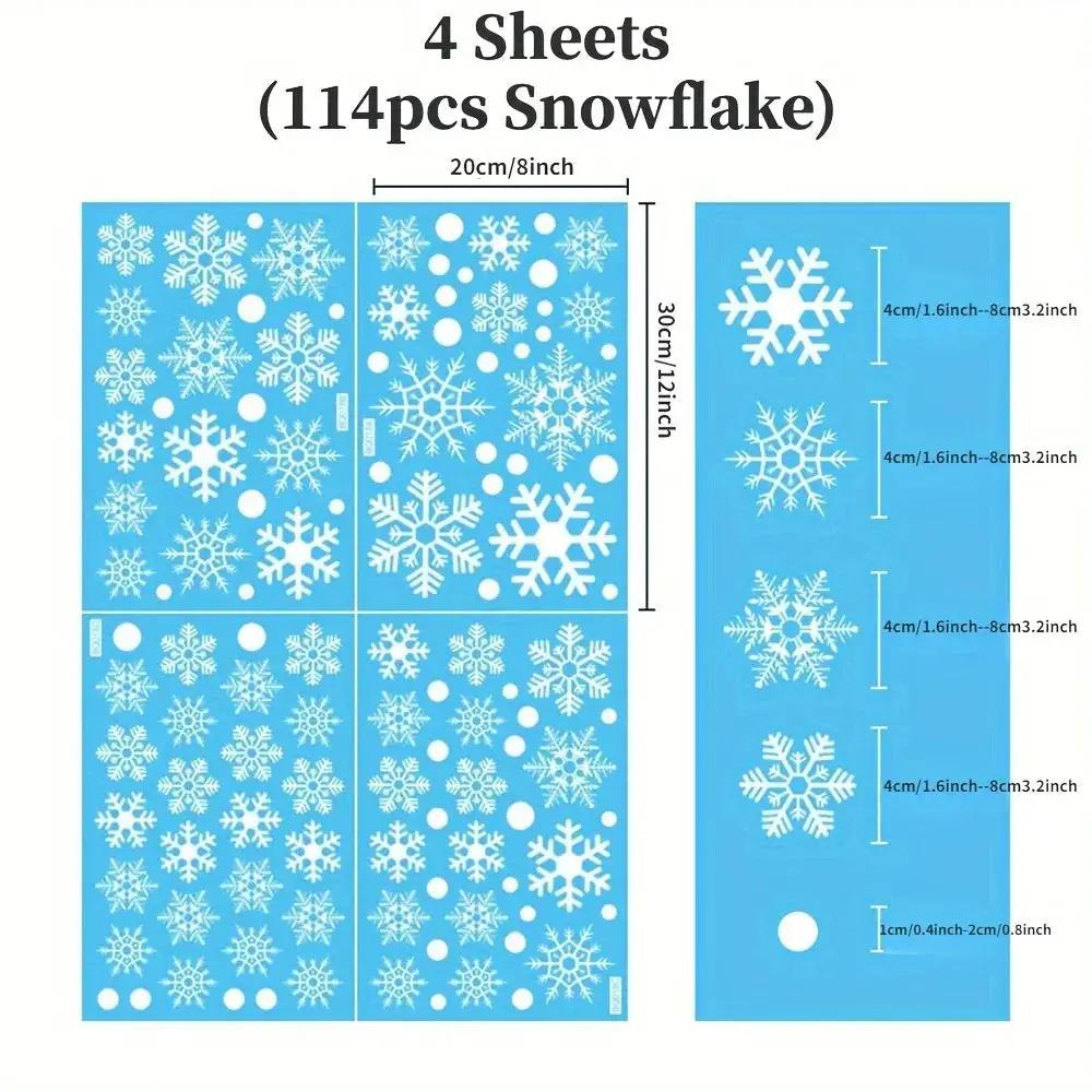Static Cling Window Decor Set - Reusable Electrostatic Snowflake Winter Decoration by House Of Avana