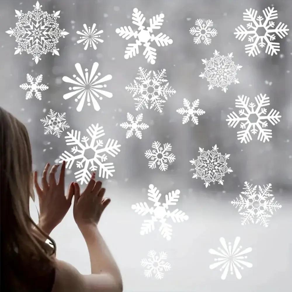 Static Cling Window Decor Set - Reusable Electrostatic Snowflake Winter Decoration by House Of Avana