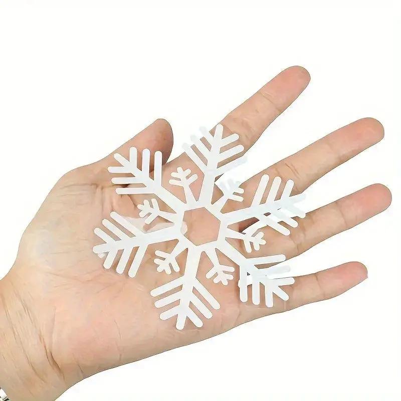 Static Cling Window Decor Set - Reusable Electrostatic Snowflake Winter Decoration by House Of Avana