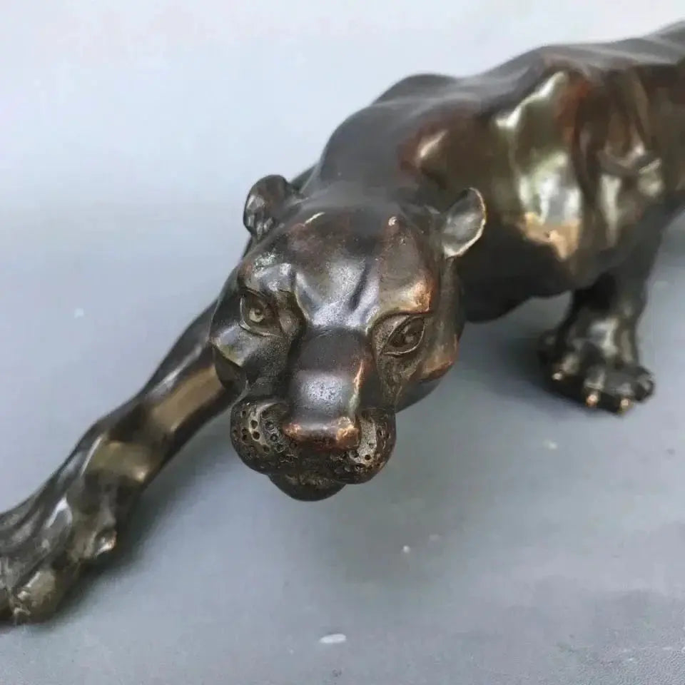 Running Leopard Bronze Sculpture for Luxury Home & Office Decor by House Of Avana