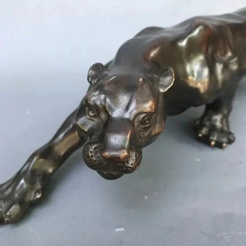 Running Leopard Bronze Sculpture for Luxury Home & Office Decor by House Of Avana