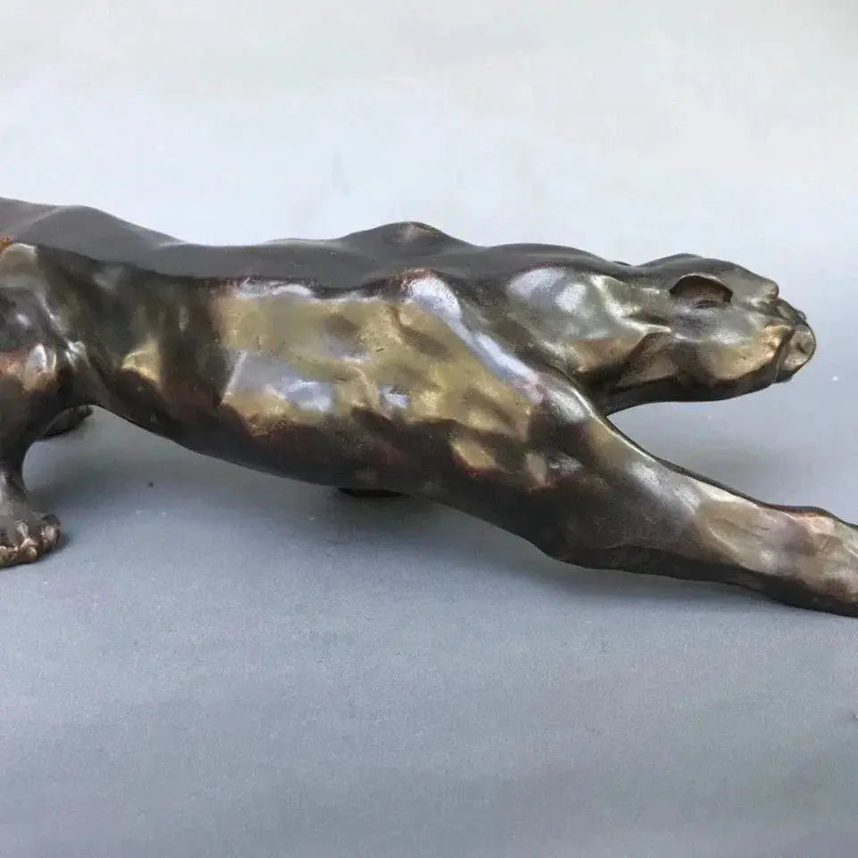 Running Leopard Bronze Sculpture for Luxury Home & Office Decor by House Of Avana