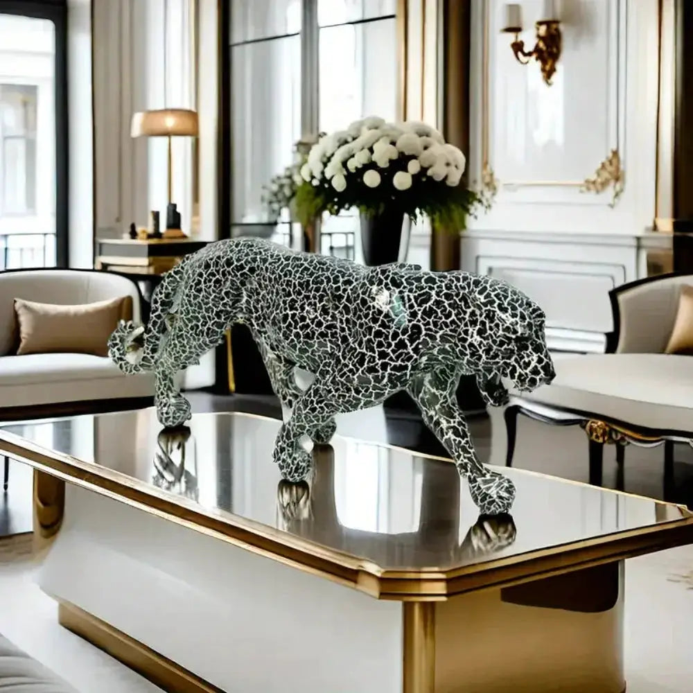 Statue - Geometric Leopard Gold by House Of Avana