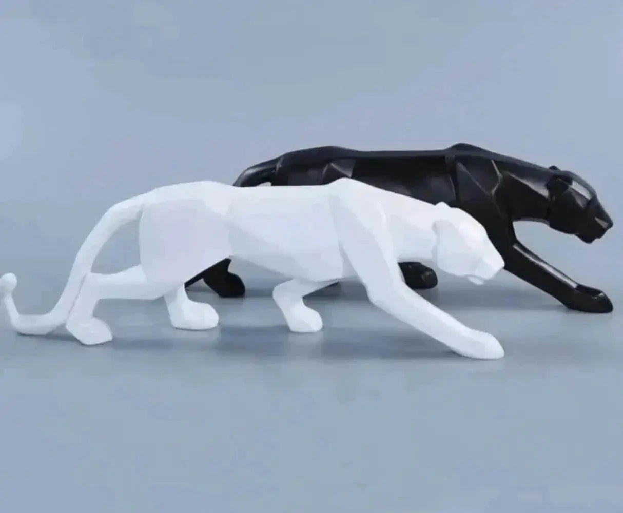 Geometric Panther Statue Small Faceted Decor for Modern Homes by House Of Avana