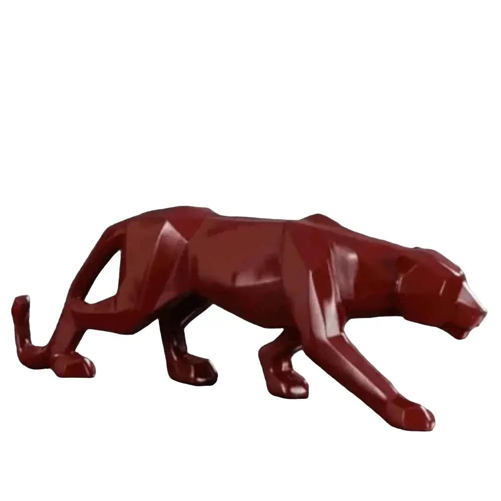 Geometric Panther Statue Small Faceted Decor for Modern Homes by House Of Avana