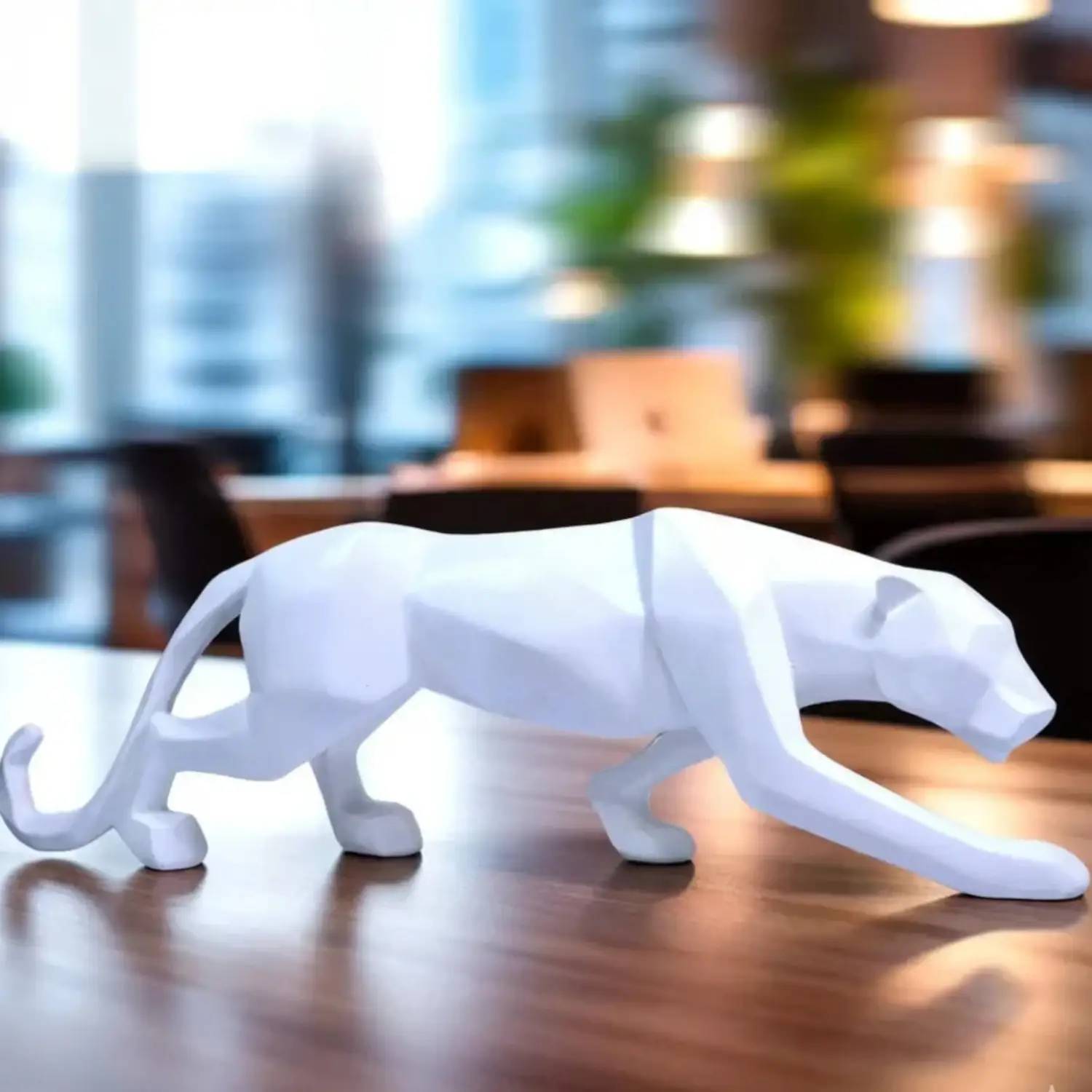 Geometric Panther Statue Small Faceted Decor for Modern Homes by House Of Avana