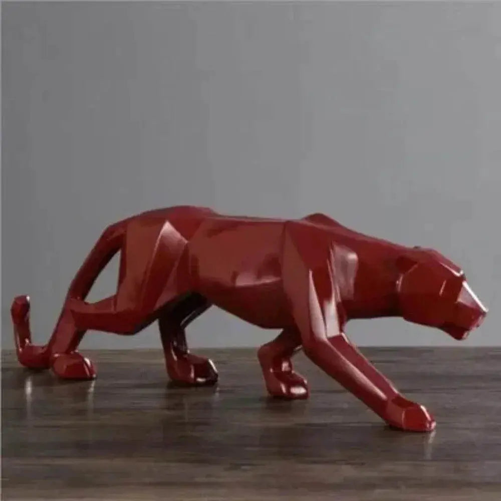 Geometric Panther Statue Small Faceted Decor for Modern Homes by House Of Avana