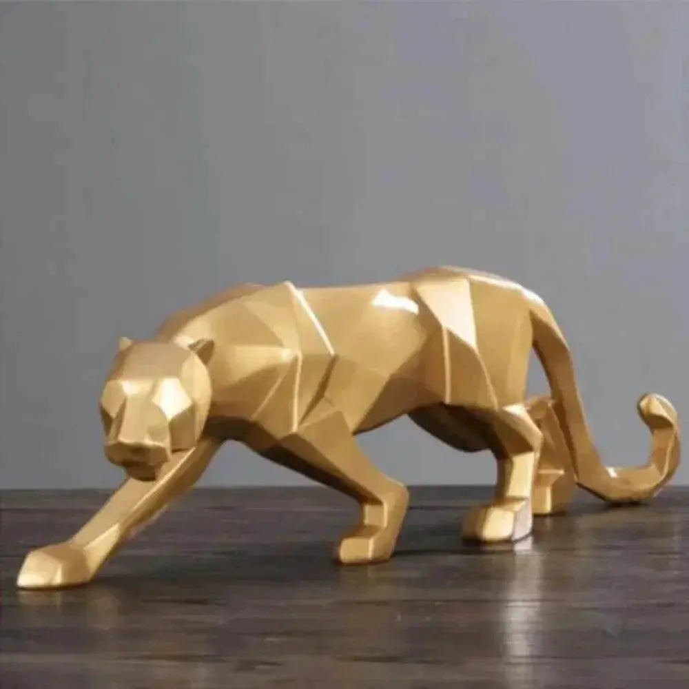 Geometric Panther Statue Small Faceted Decor for Modern Homes by House Of Avana