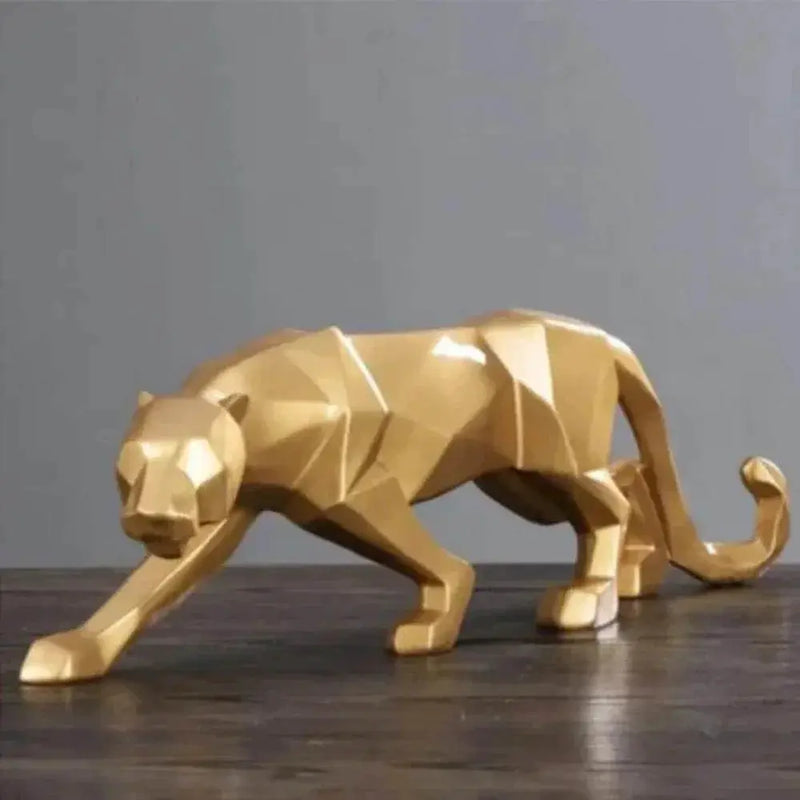 Geometric Panther Statue Small Faceted Decor for Modern Homes by House Of Avana