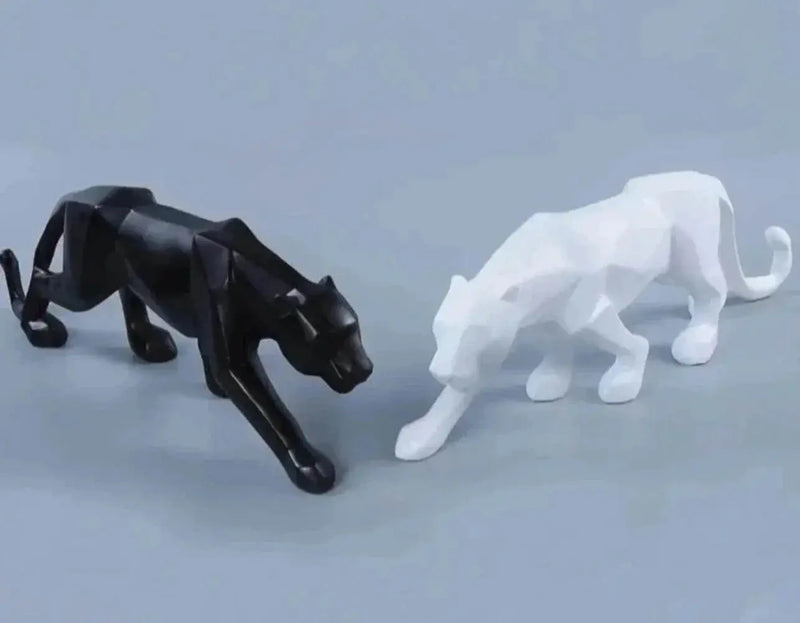 Geometric Panther Statue Small Faceted Decor for Modern Homes by House Of Avana