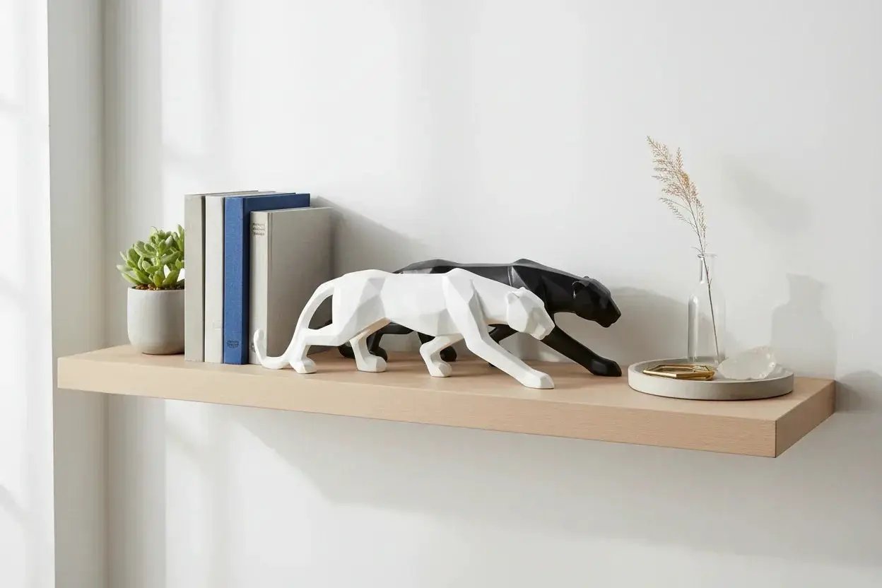 Geometric Panther Statue Small Faceted Decor for Modern Homes by House Of Avana