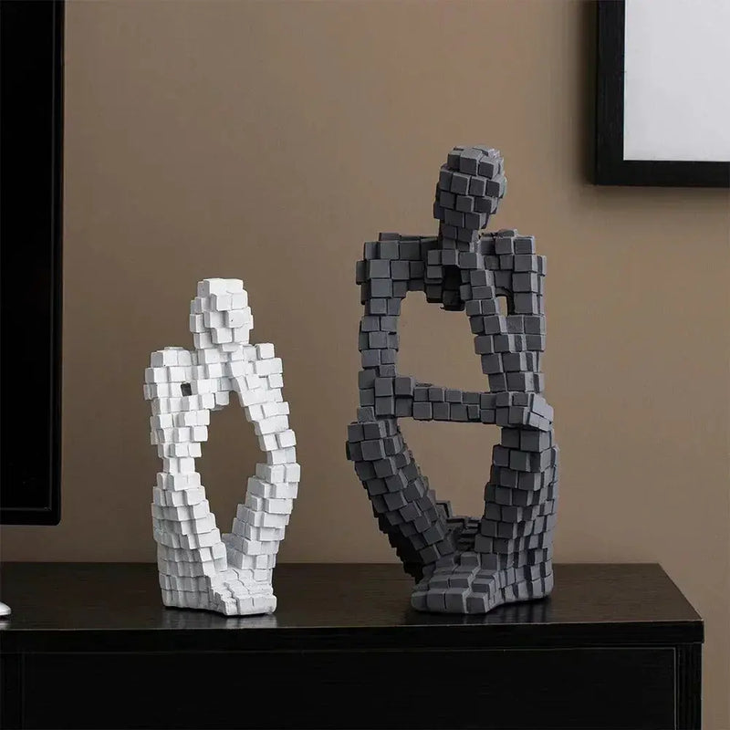 Modern Abstract Thinker Figurine Sculpture by House Of Avana