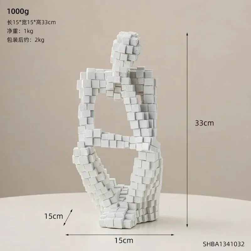 Modern Abstract Thinker Figurine Sculpture by House Of Avana