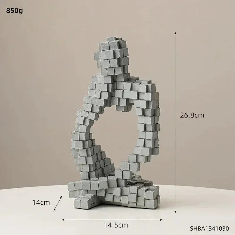 Modern Abstract Thinker Figurine Sculpture by House Of Avana