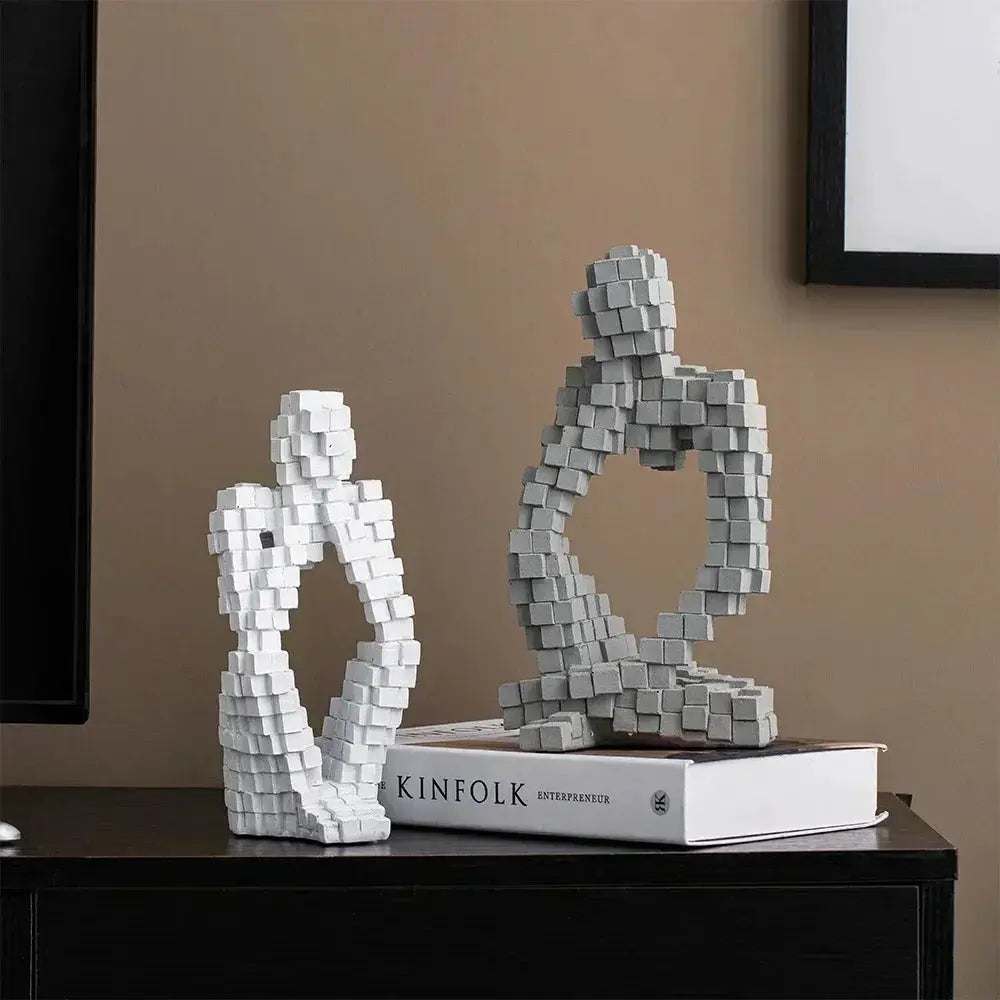 Modern Abstract Thinker Figurine Sculpture by House Of Avana