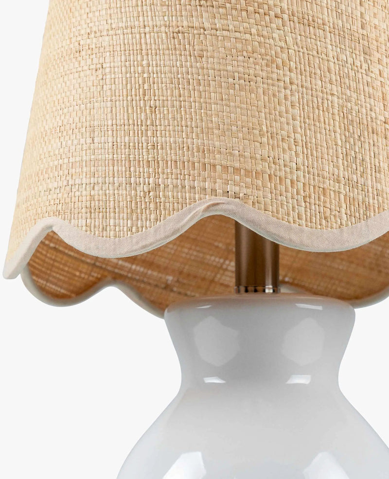 Salgareda White Ceramic Table Lamp by Boutique Rugs