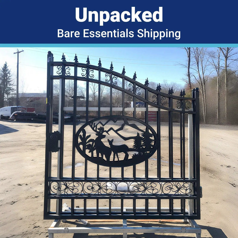 14x8 ft Steel Dual Swing Driveway Gate by Chery Industrial