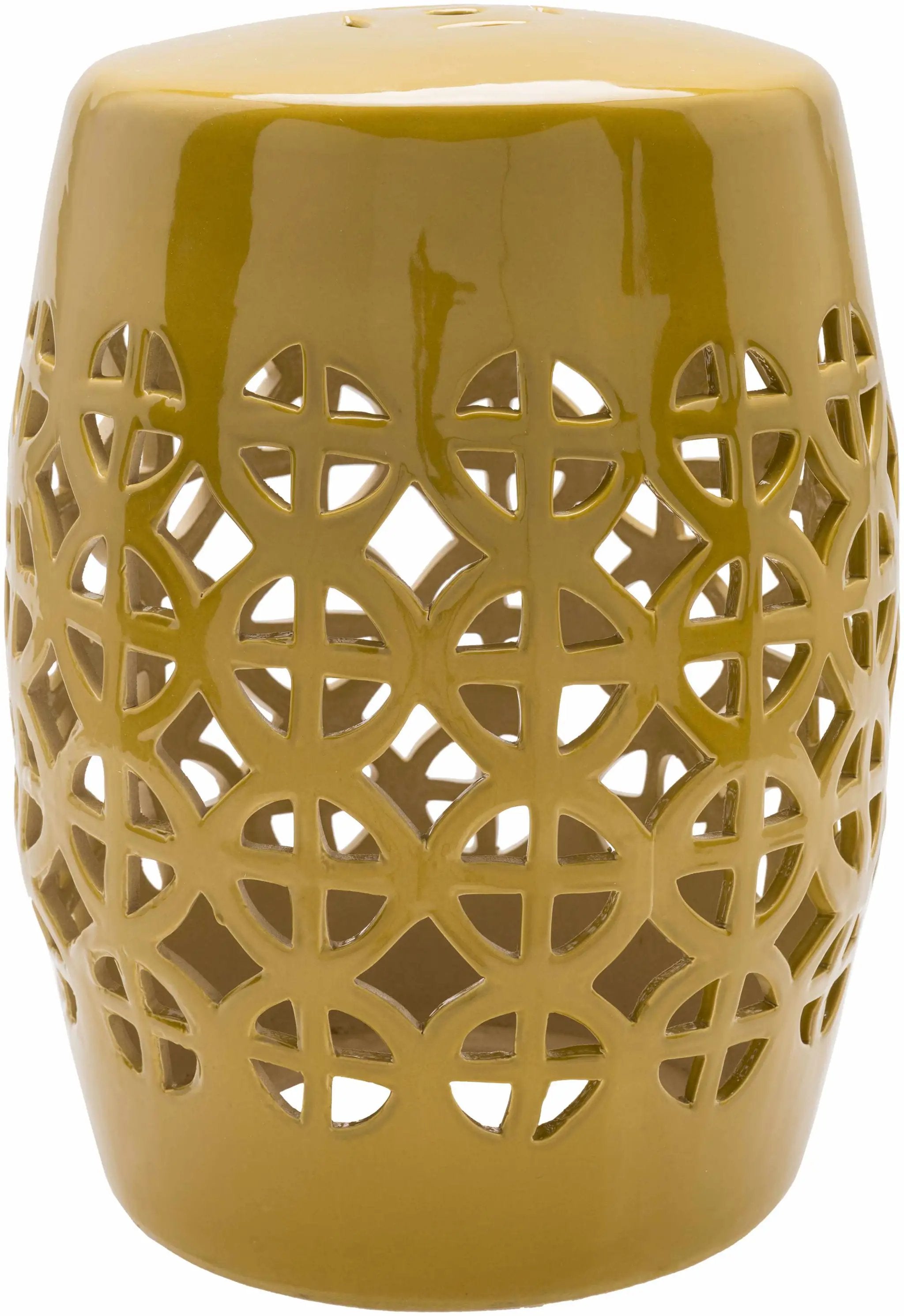 Yellow Ceramic Outdoor Side Table by Boutique Rugs