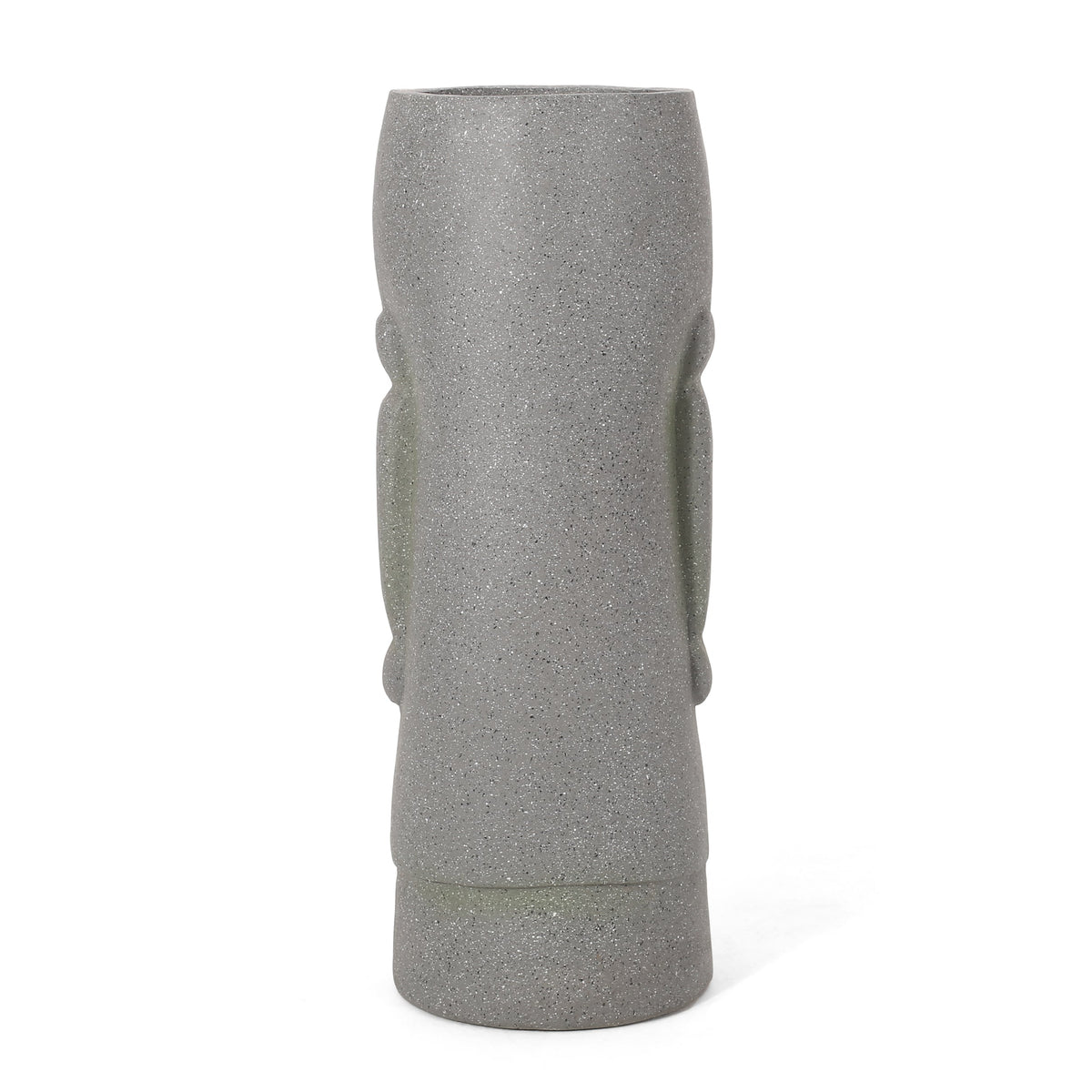 Stone Gray Flower Planter with Textured Cast Stone Finish - Tall, photo 10 of 13
