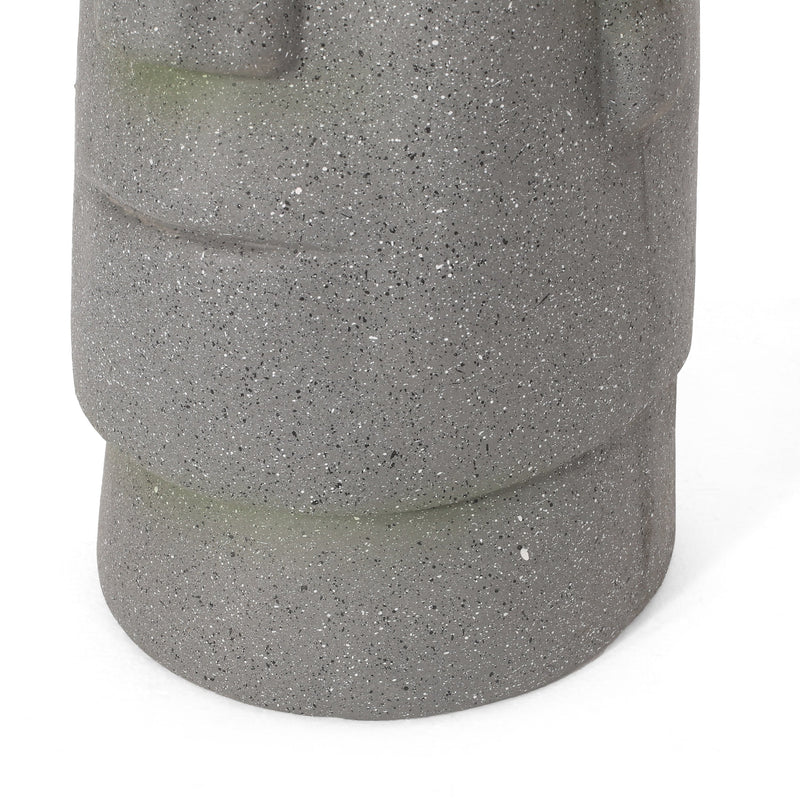 Stone Gray Flower Planter with Textured Cast Stone Finish - Tall, photo 11 of 13