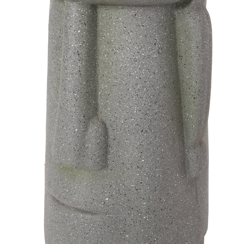 Stone Gray Flower Planter with Textured Cast Stone Finish - Tall, photo 12 of 13