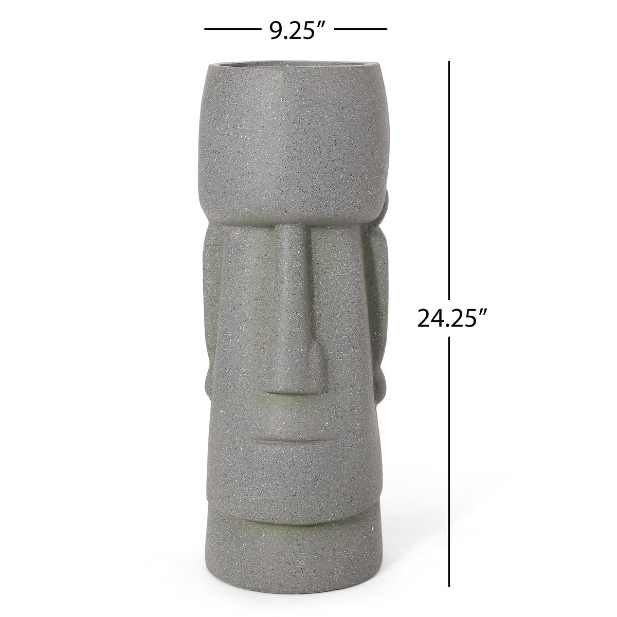 Stone Gray Flower Planter with Textured Cast Stone Finish - Tall, photo 5 of 13