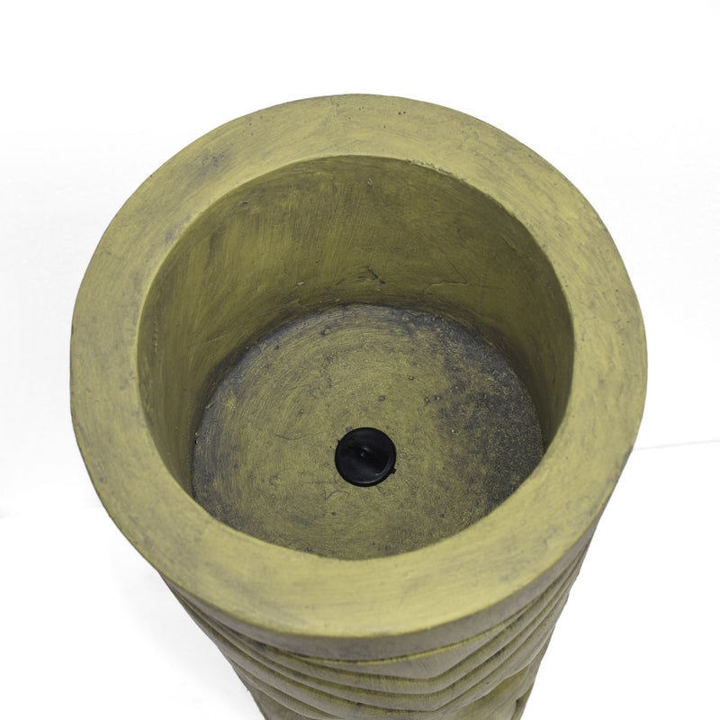 Stone Statue Urn Planter with Tiki Face Design - Antique Green, photo 10 of 10