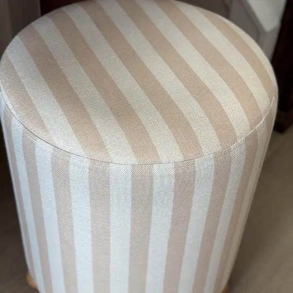 Striped Upholstered Stool Ottoman by Decor Steals