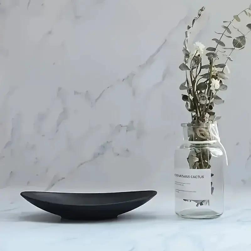 Storage Box - Melamine Black Oval by House Of Avana