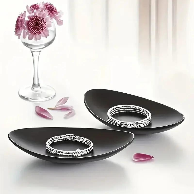 Storage Box - Melamine Black Oval by House Of Avana