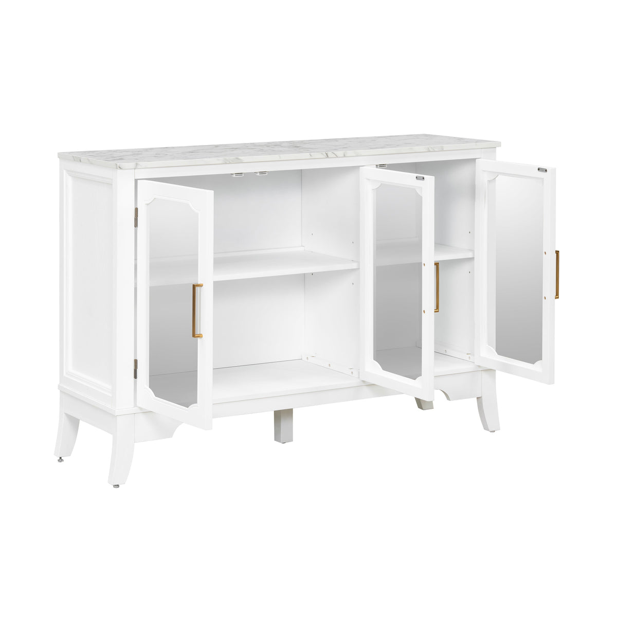 Storage Cabinet 3 Doors Stylish Style White, photo 6 of 15