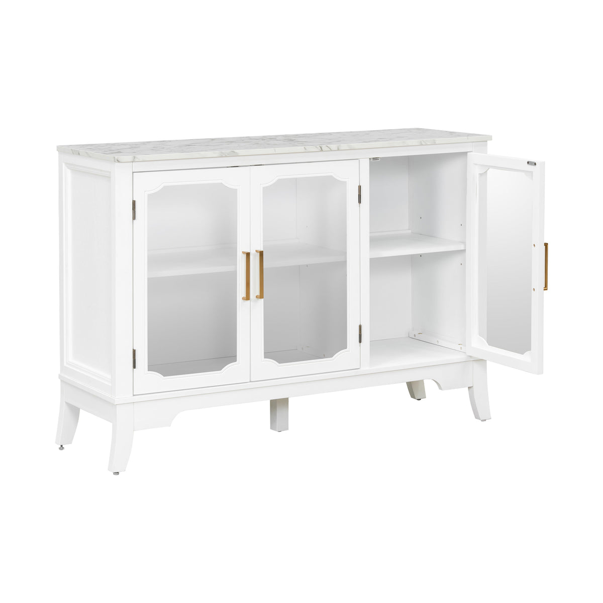 Storage Cabinet 3 Doors Stylish Style White, photo 7 of 15