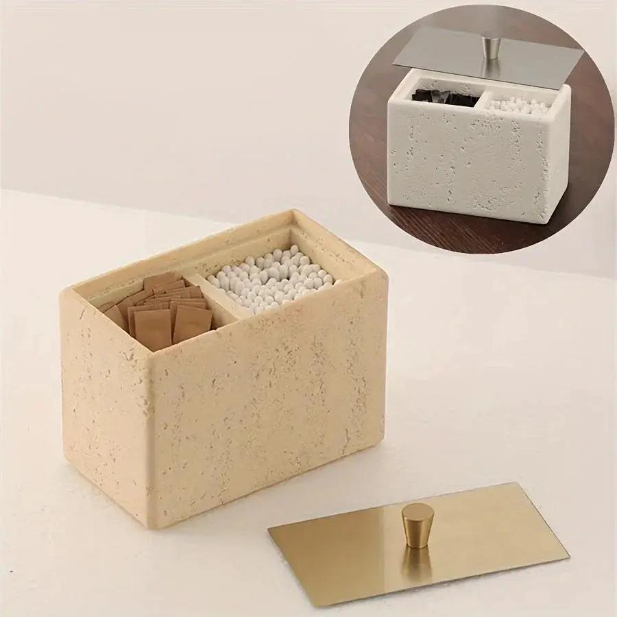 Storage Containers - Vanity White with Lid by House Of Avana