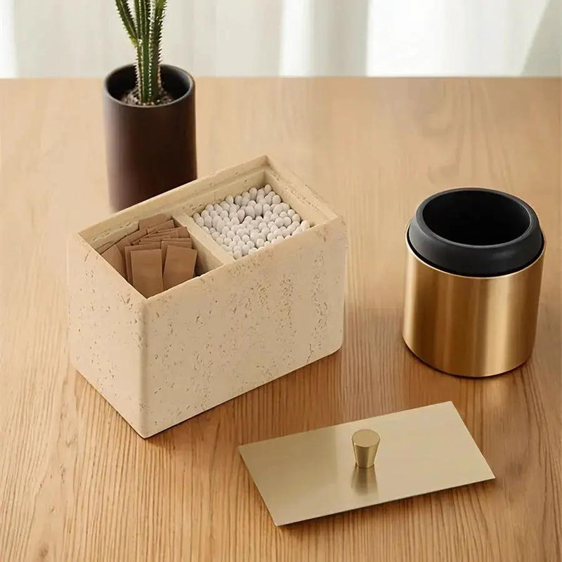Storage Containers - Vanity White with Lid by House Of Avana