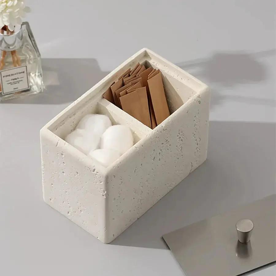 Storage Containers - Vanity White with Lid by House Of Avana