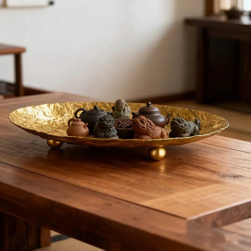 Storage Tray - Hammered Golden Metal by House Of Avana