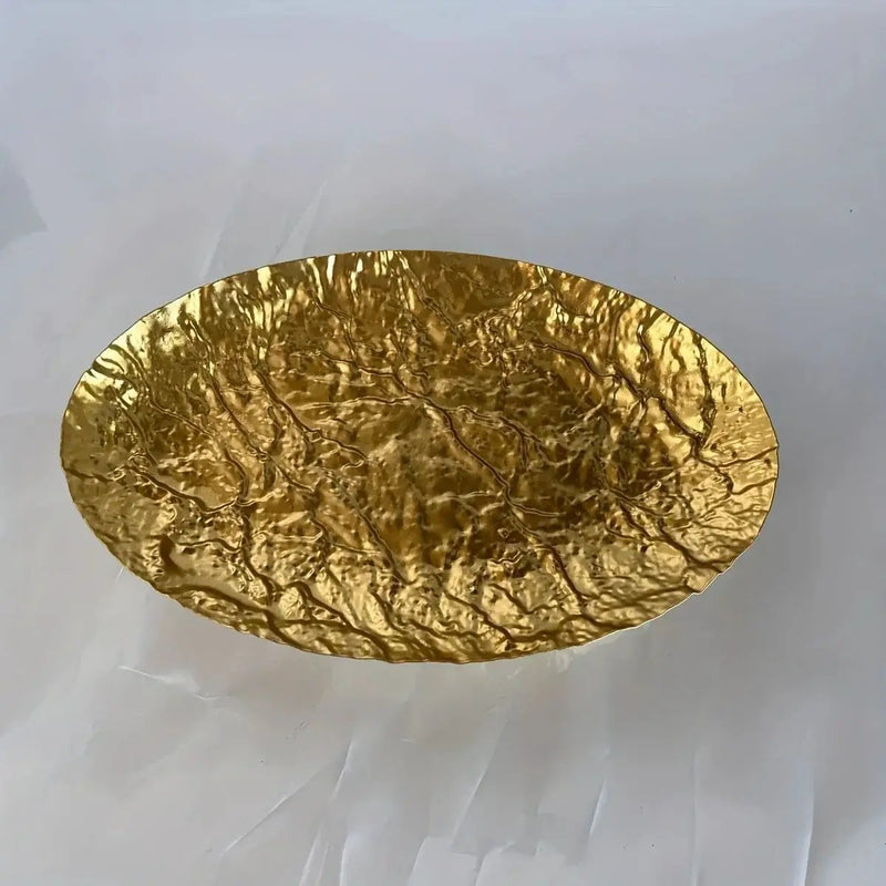 Storage Tray - Hammered Golden Metal by House Of Avana