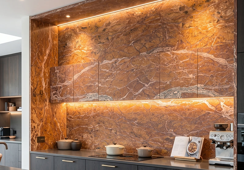 Stradivari Leather Marble Slab Random room scene 2