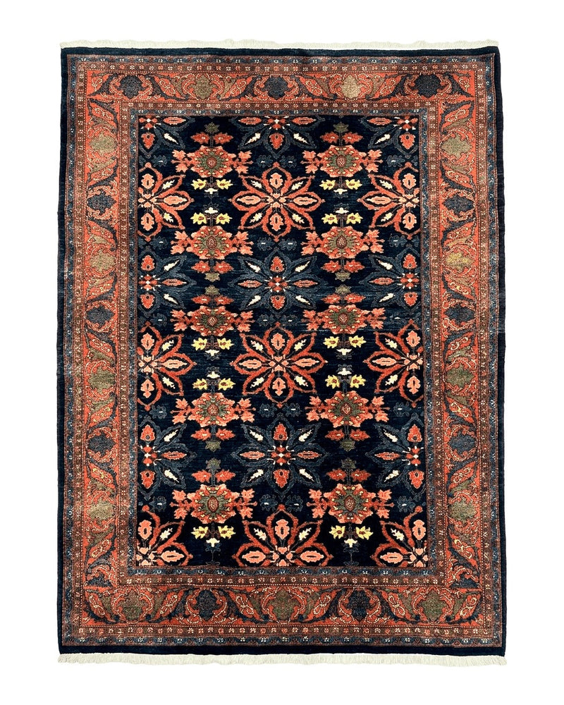 Wonderful Persian Rug 7x10, Navy Blue and Red, Allover Floral Pattern, Bidjar Carpet, Authentic Oriental Rug 7 x 10, Wool Hand Knotted Rug by Jewel Rugs