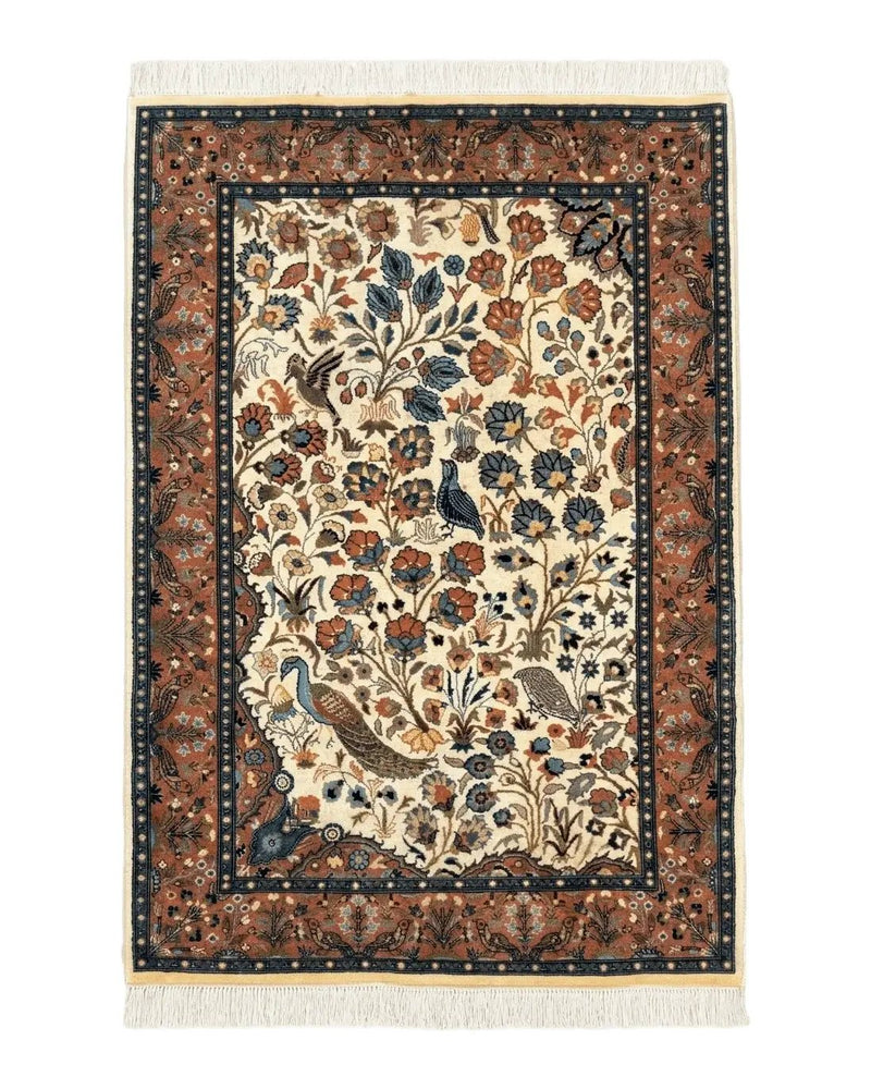 Small Pak Persian Rug 3x5, Peacock Birds Floral by Jewel Rugs