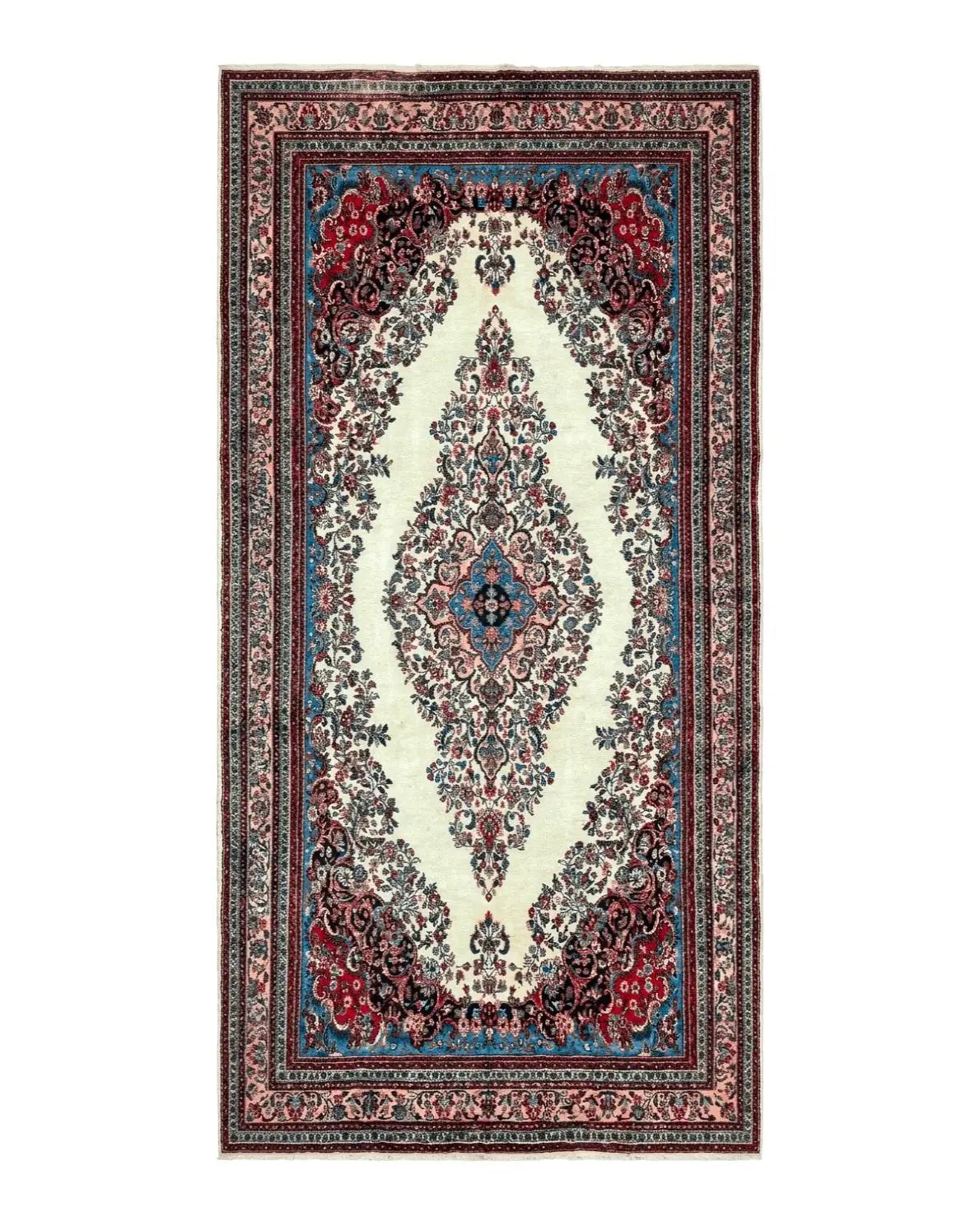 Palace Size Persian Rug 10 x 21 ft, Antique Hamadan Bibikabad Carpet, Handmade Antique Wool Oversized Rug, Ivory, Semi Open Field by Jewel Rugs