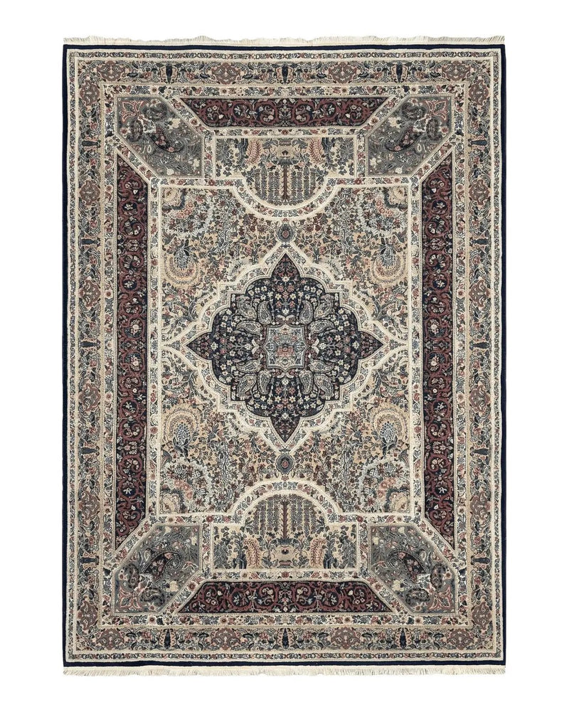 Persian Rug 8x11, Belgium Power Loomed Rug, Kirman Lavar Floral Design, Vintage Rug by Jewel Rugs