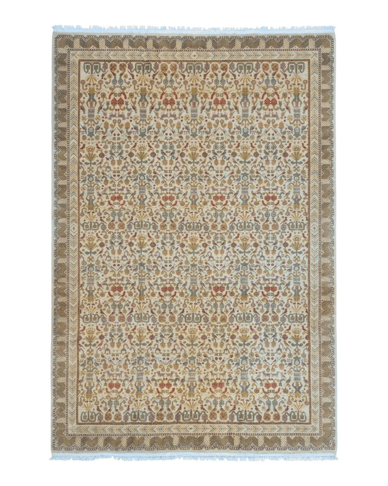 Large Spanish Portuguese Rug 9x15, Beige, Vintage, Allover Pattern, Wool by Jewel Rugs