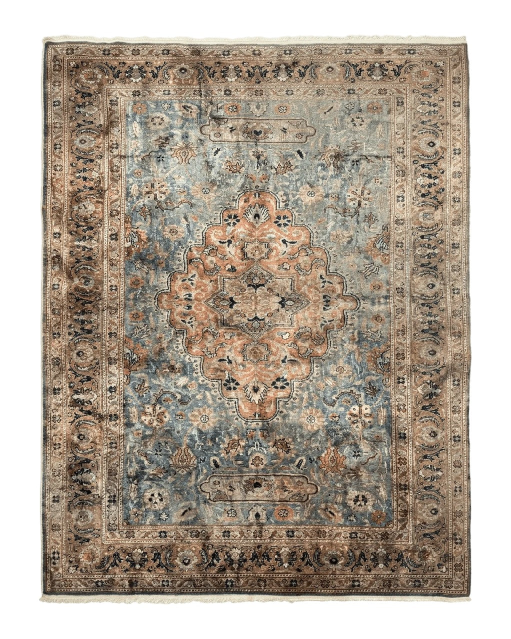 Silk Turkish Kayseri Rug 5x7, Light Blue by Jewel Rugs