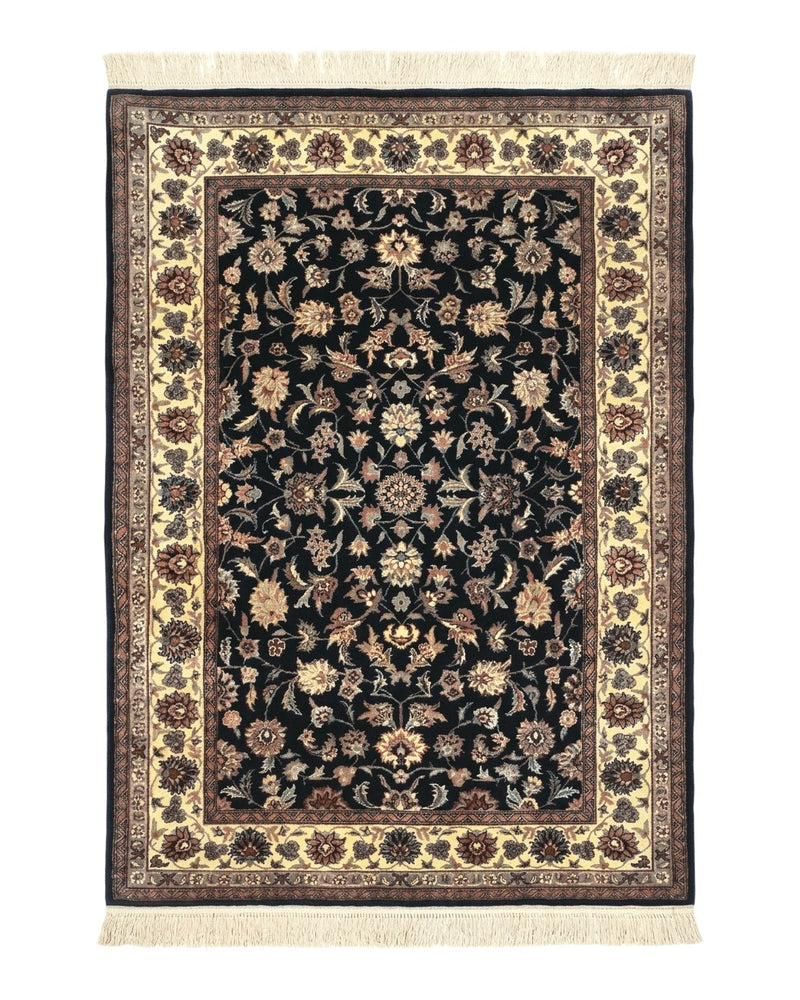 Sino Persian Rug 4x6, Navy Blue and Cream, Floral Allover Oriental Carpet by Jewel Rugs