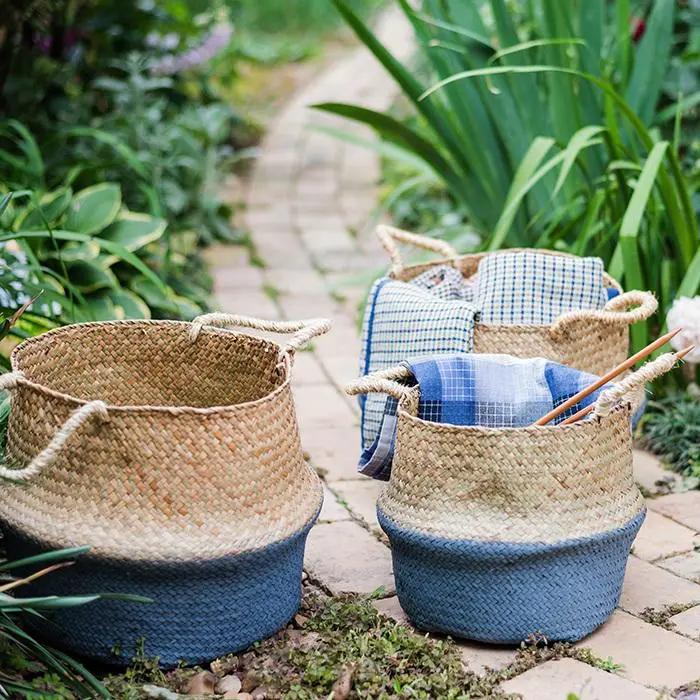 Straw Basket Pop Up Belly Basket by RusticReach